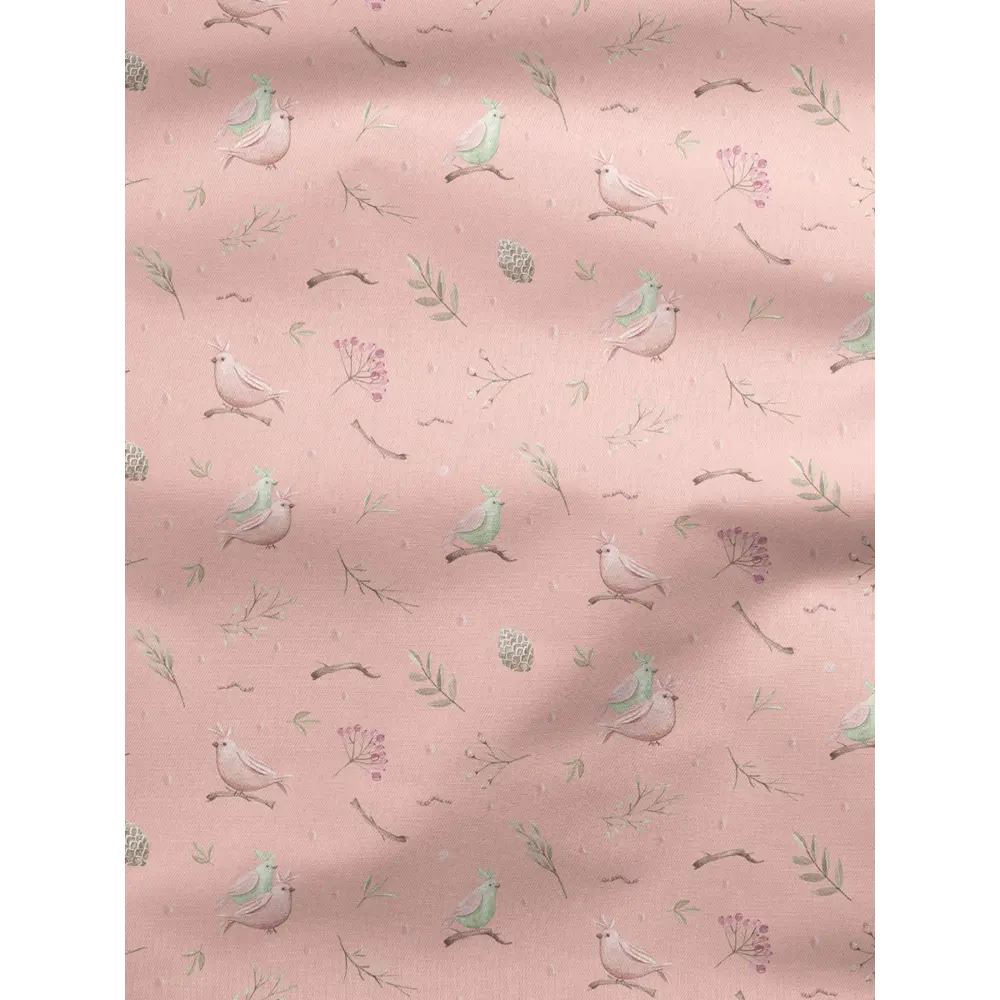 Фото 2 Комплект штор на шторной ленте Decoracion Птички и рябина 145x275 см цвет розовый Фото 2 Комплект штор на шторной ленте Decoracion Птички и рябина 145x275 см цвет розовый