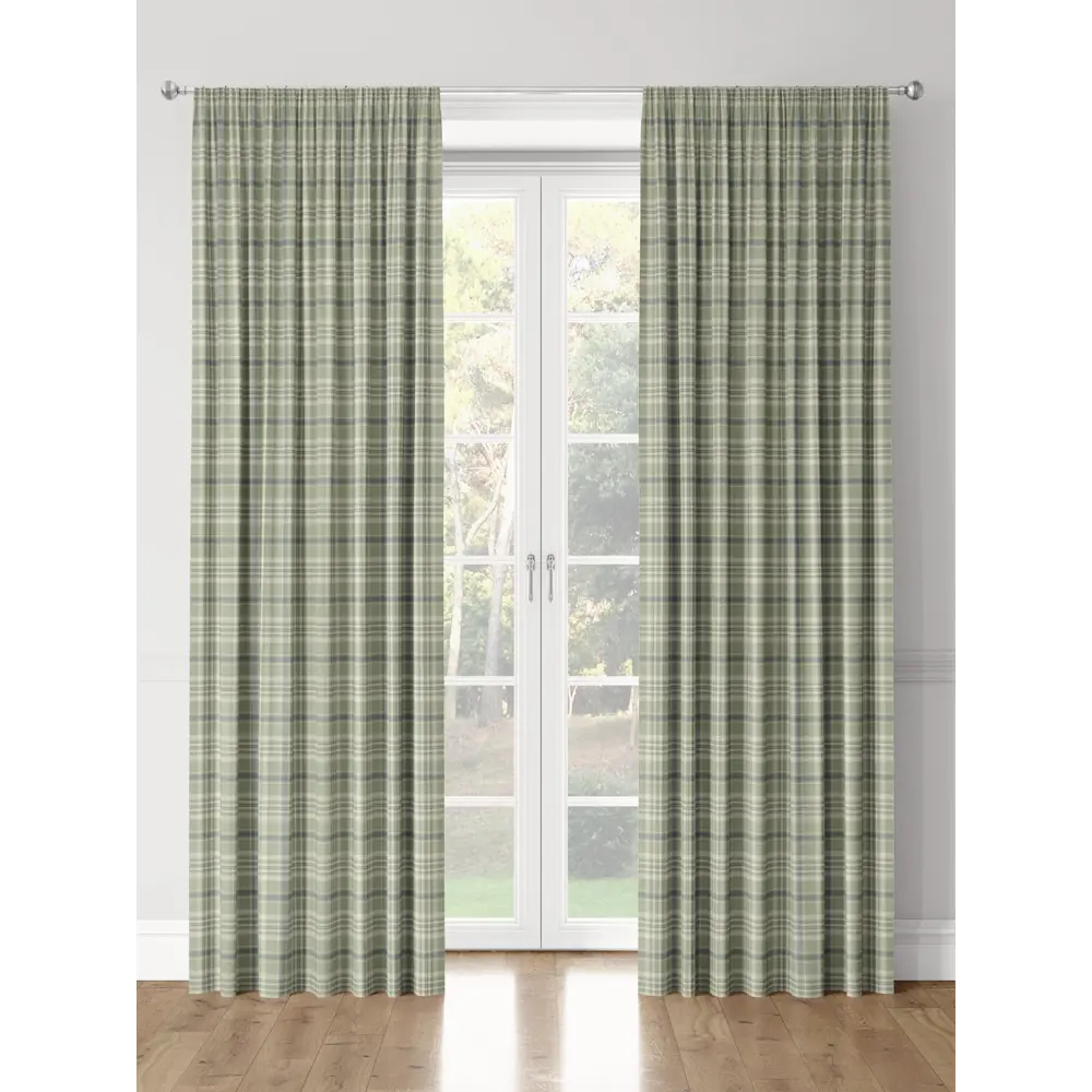 Фото 3 Комплект штор на шторной ленте Decoracion Клетка Брайтон 145x275 см цвет светло-бежевый оливковый Фото 3 Комплект штор на шторной ленте Decoracion Клетка Брайтон 145x275 см цвет светло-бежевый оливковый