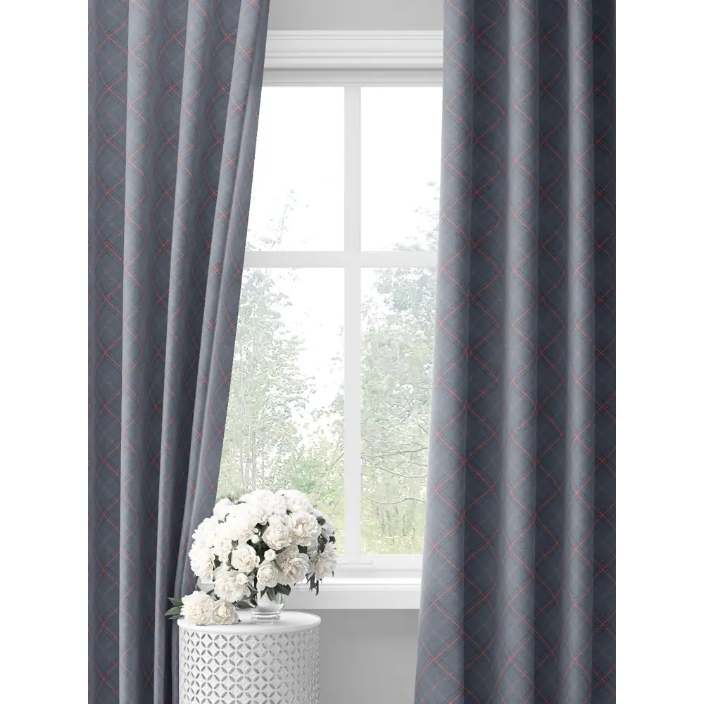 Фото 3 Комплект штор на шторной ленте Decoracion Клетка Кембридж 145x275 см цвет розовый темно-серый Фото 3 Комплект штор на шторной ленте Decoracion Клетка Кембридж 145x275 см цвет розовый темно-серый