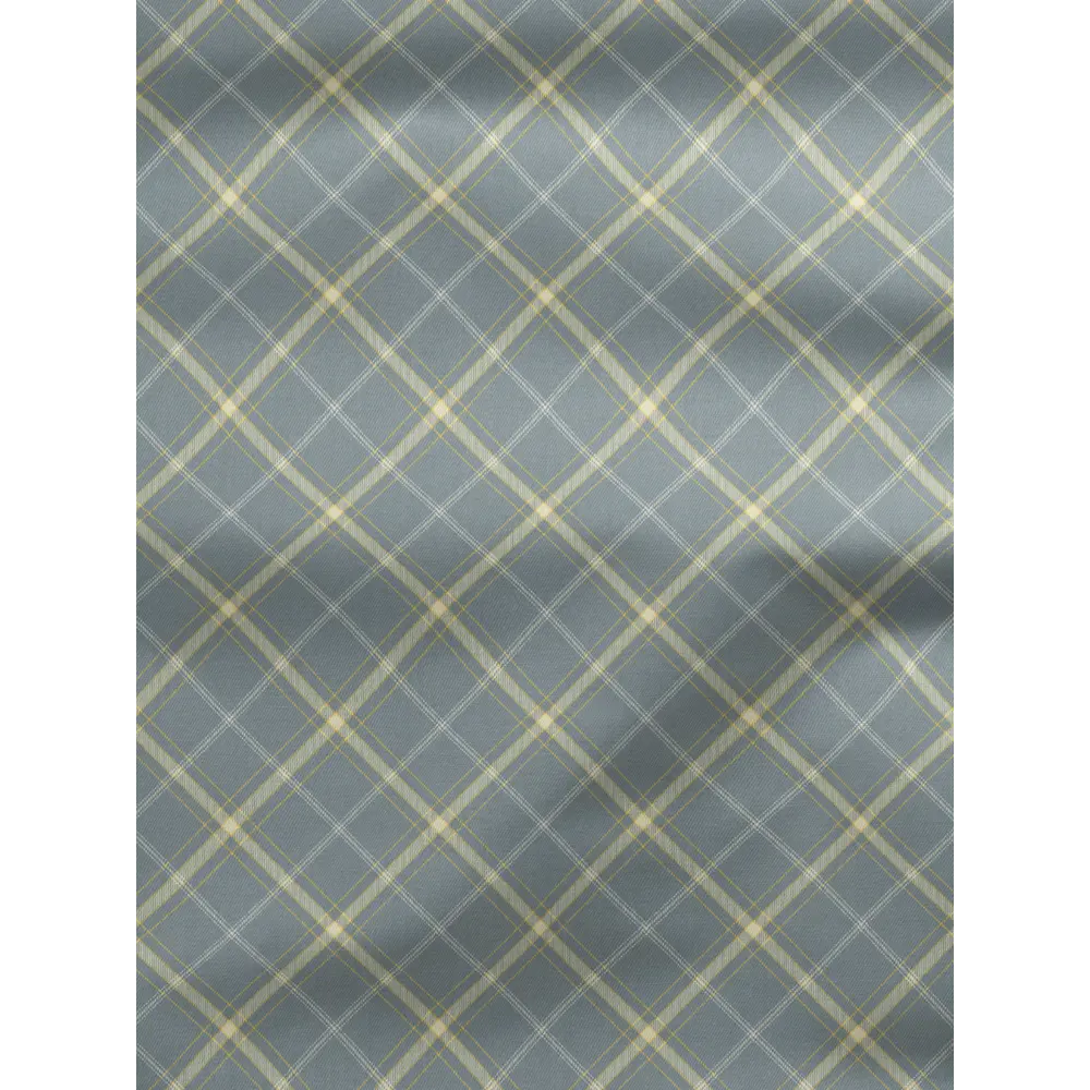 Фото 2 Комплект штор на шторной ленте Decoracion Клетка Кембридж 145x275 см цвет желтый темно-серый