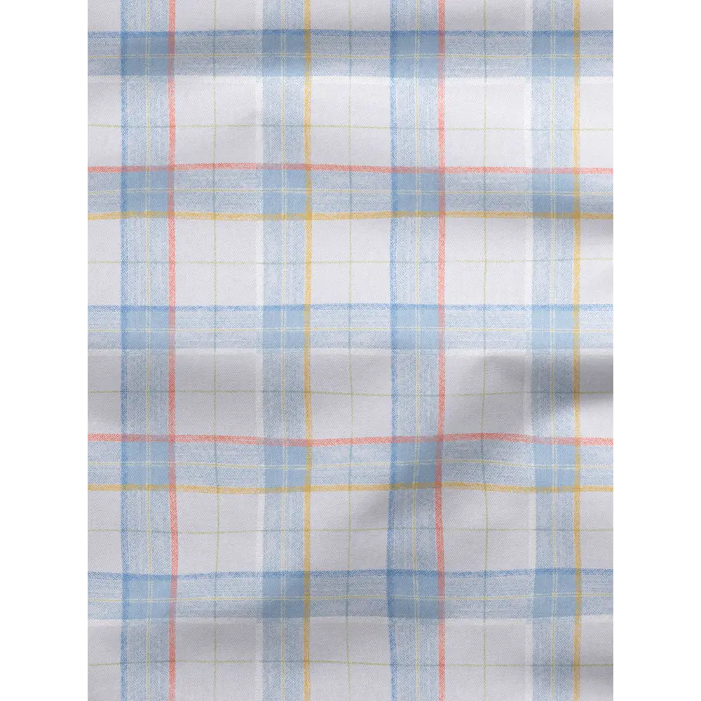 Фото 2 Комплект штор на шторной ленте Decoracion Клетка 4 квадрата 145x275 см цвет голубой светло-серый Фото 2 Комплект штор на шторной ленте Decoracion Клетка 4 квадрата 145x275 см цвет голубой светло-серый