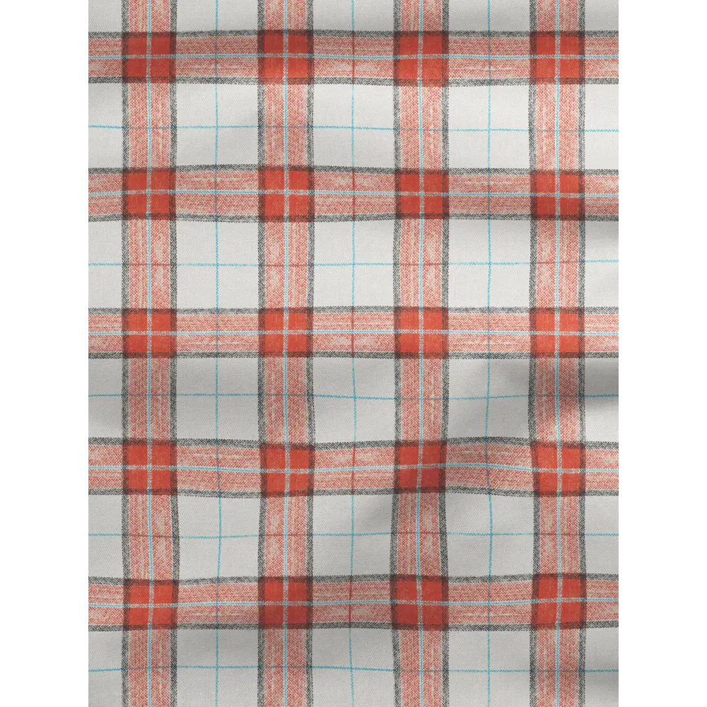 Фото 2 Комплект штор на шторной ленте Decoracion Клетка 4 квадрата 145x275 см цвет белый красный