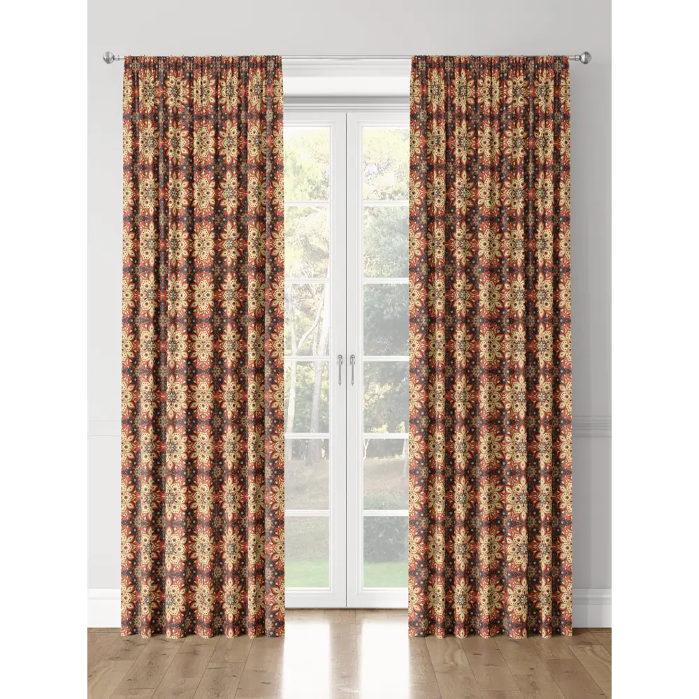 Фото 3 Комплект штор на шторной ленте Decoracion Эвора 145x275 см цвет черный желтый Фото 3 Комплект штор на шторной ленте Decoracion Эвора 145x275 см цвет черный желтый
