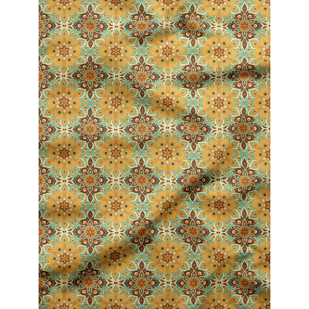 Фото 6 Комплект штор на шторной ленте Decoracion Эвора 145x275 см цвет коричневый оранжевый мятный