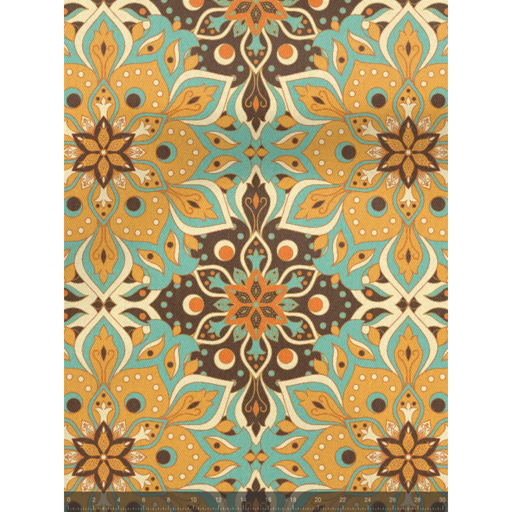 Фото 5 Комплект штор на шторной ленте Decoracion Эвора 145x275 см цвет коричневый оранжевый мятный