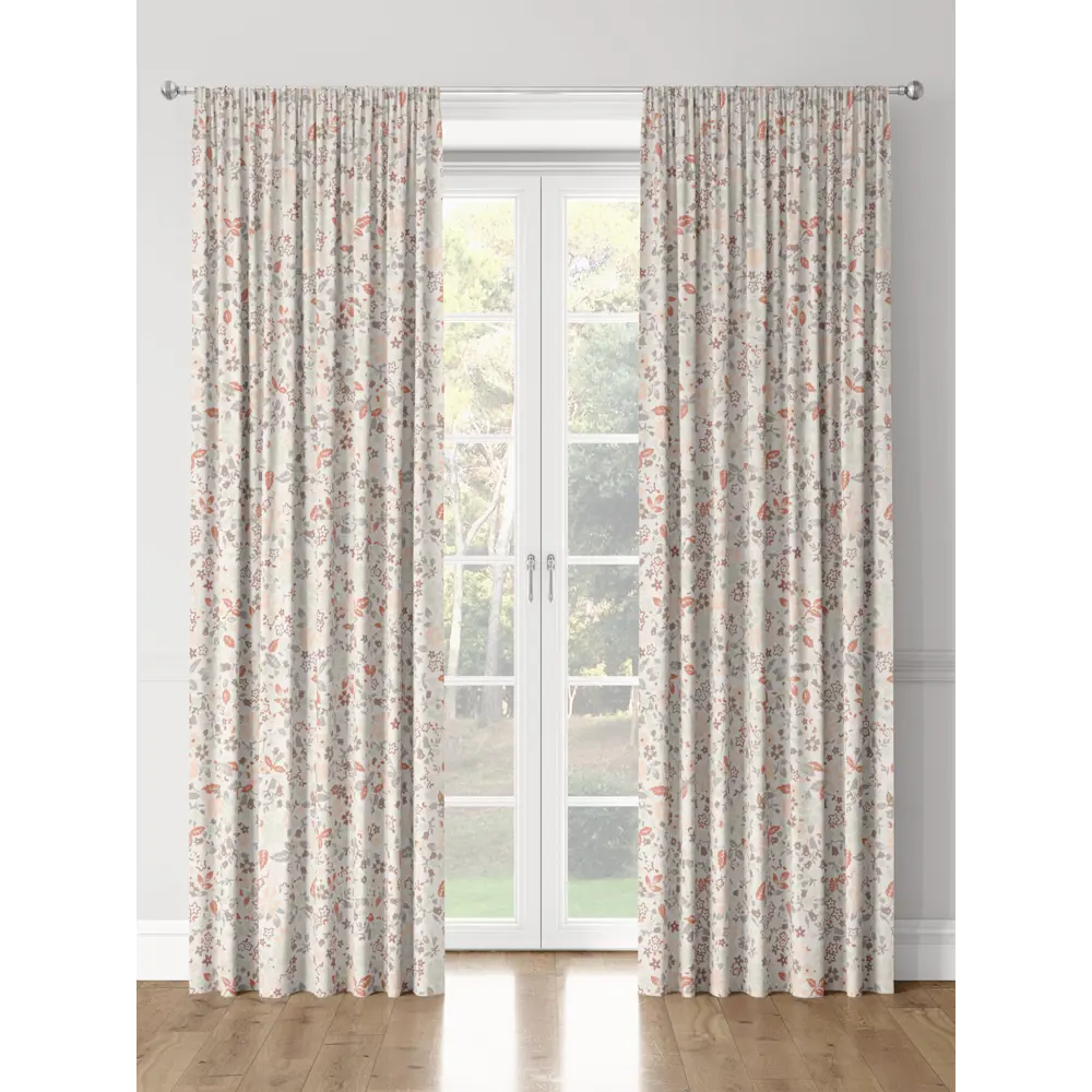 Фото 3 Комплект штор на шторной ленте Decoracion Авиш 145x275 см цвет серый оранжевый Фото 3 Комплект штор на шторной ленте Decoracion Авиш 145x275 см цвет серый оранжевый