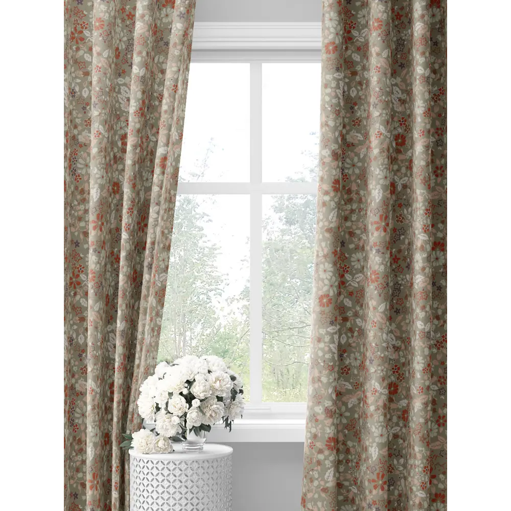 Фото Комплект штор на шторной ленте Decoracion Авиш 145x275 см цвет красный светло-коричневый Фото Комплект штор на шторной ленте Decoracion Авиш 145x275 см цвет красный светло-коричневый