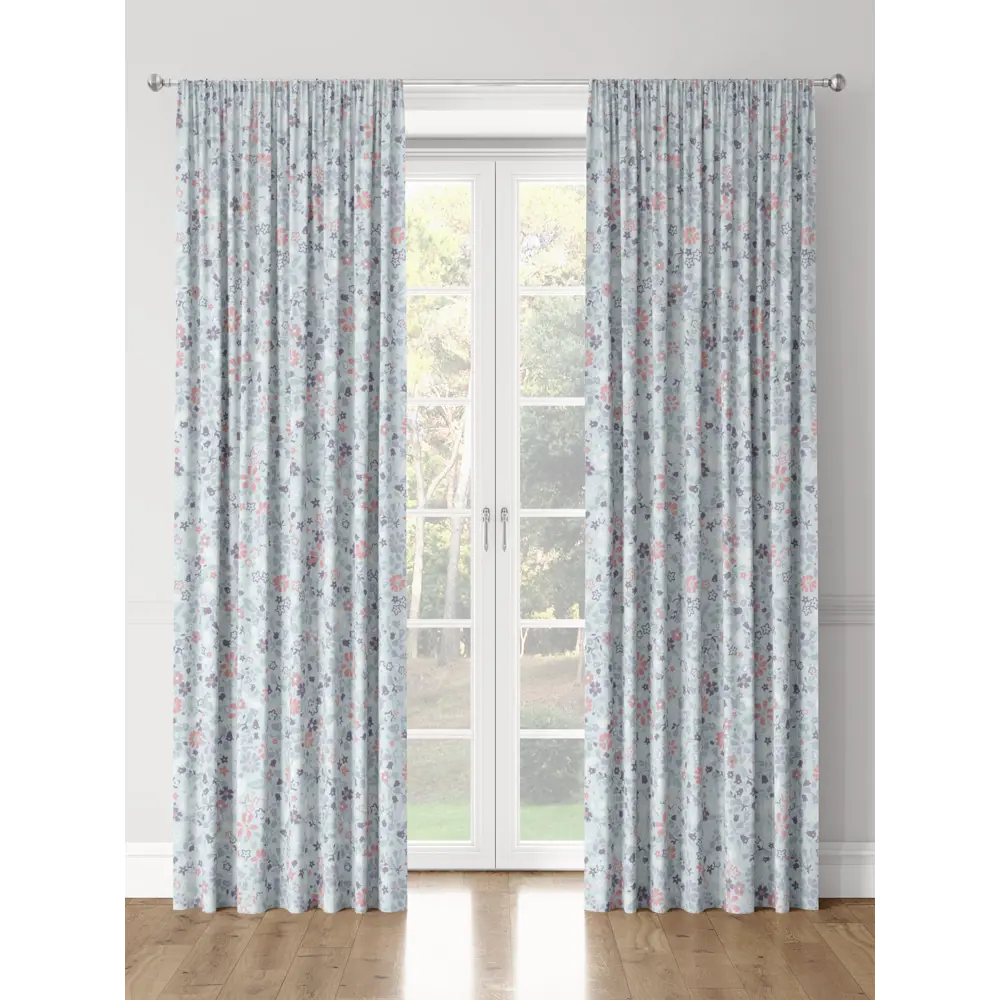 Фото 3 Комплект штор на шторной ленте Decoracion Авиш 145x275 см цвет серый розовый голубой Фото 3 Комплект штор на шторной ленте Decoracion Авиш 145x275 см цвет серый розовый голубой