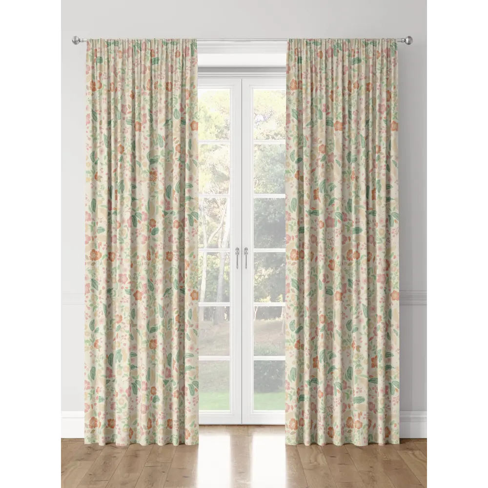 Фото 3 Комплект штор на шторной ленте Decoracion Арока 145x275 см цвет зеленый розовый светло-бежевый Фото 3 Комплект штор на шторной ленте Decoracion Арока 145x275 см цвет зеленый розовый светло-бежевый