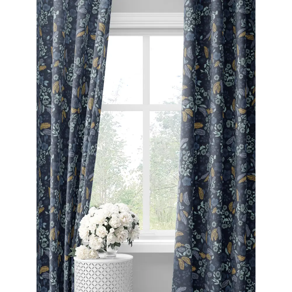Фото Комплект штор на шторной ленте Decoracion Арока 145x275 см цвет синий желтый Фото Комплект штор на шторной ленте Decoracion Арока 145x275 см цвет синий желтый