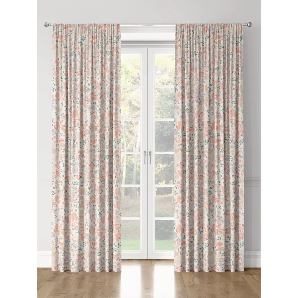 Фото 3 Комплект штор на шторной ленте Decoracion Билью 145x275 см цвет оранжевый кремовый Фото 3 Комплект штор на шторной ленте Decoracion Билью 145x275 см цвет оранжевый кремовый