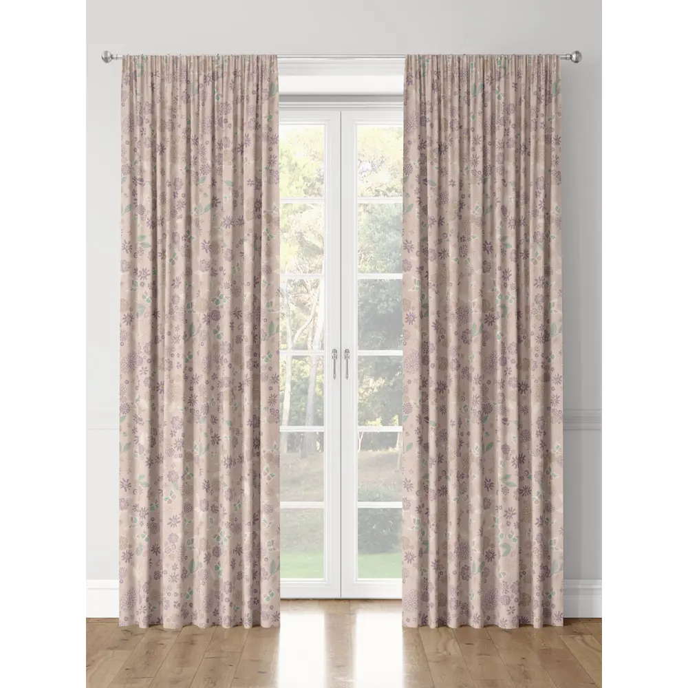 Фото 3 Комплект штор на шторной ленте Decoracion Мира 145x275 см цвет розовый сиреневый