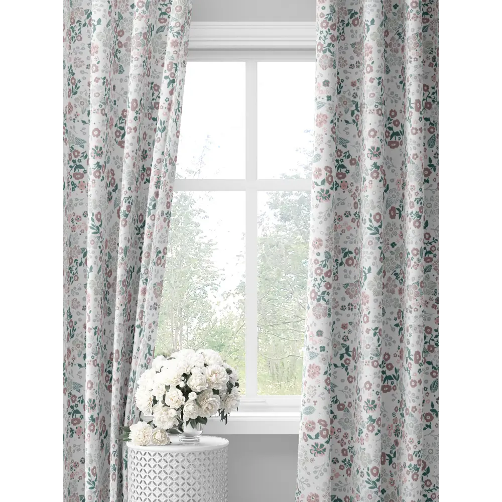 Фото Комплект штор на шторной ленте Decoracion Алжезур 145x275 см цвет белый темно-зеленый Фото Комплект штор на шторной ленте Decoracion Алжезур 145x275 см цвет белый темно-зеленый