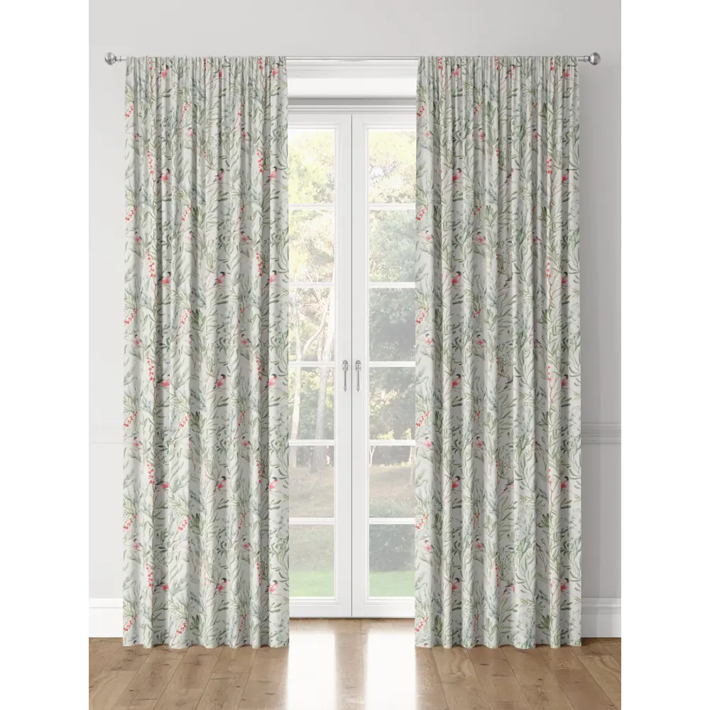 Фото 3 Комплект штор на шторной ленте Decoracion Скоро зима 145x275 см цвет серый зеленый Фото 3 Комплект штор на шторной ленте Decoracion Скоро зима 145x275 см цвет серый зеленый
