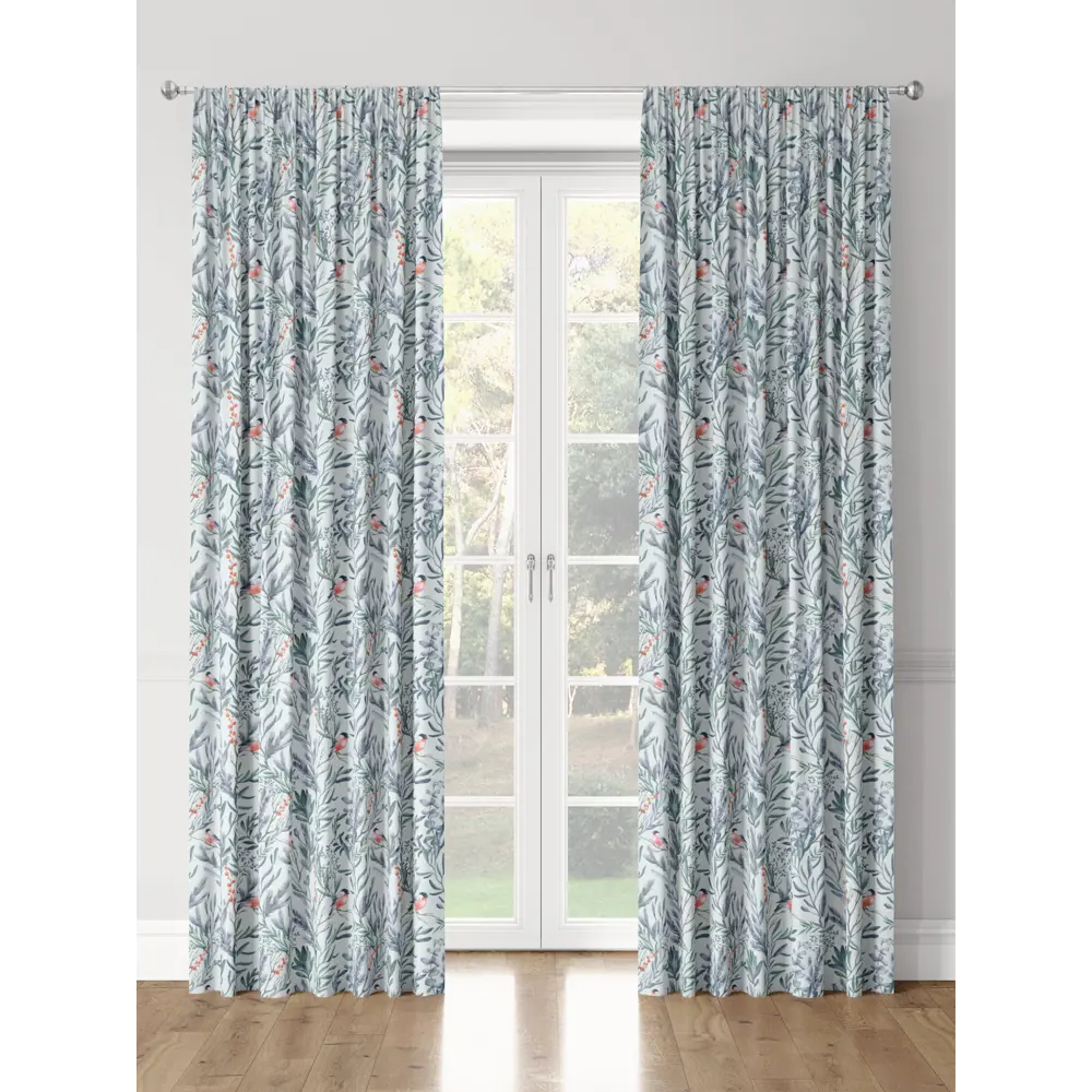 Фото 3 Комплект штор на шторной ленте Decoracion Скоро зима 145x275 см цвет синий серый Фото 3 Комплект штор на шторной ленте Decoracion Скоро зима 145x275 см цвет синий серый