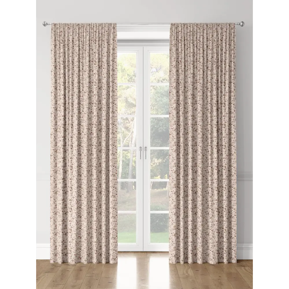 Фото 3 Комплект штор на шторной ленте Decoracion Весенние веточки 145x275 см цвет бежевый коричневый Фото 3 Комплект штор на шторной ленте Decoracion Весенние веточки 145x275 см цвет бежевый коричневый