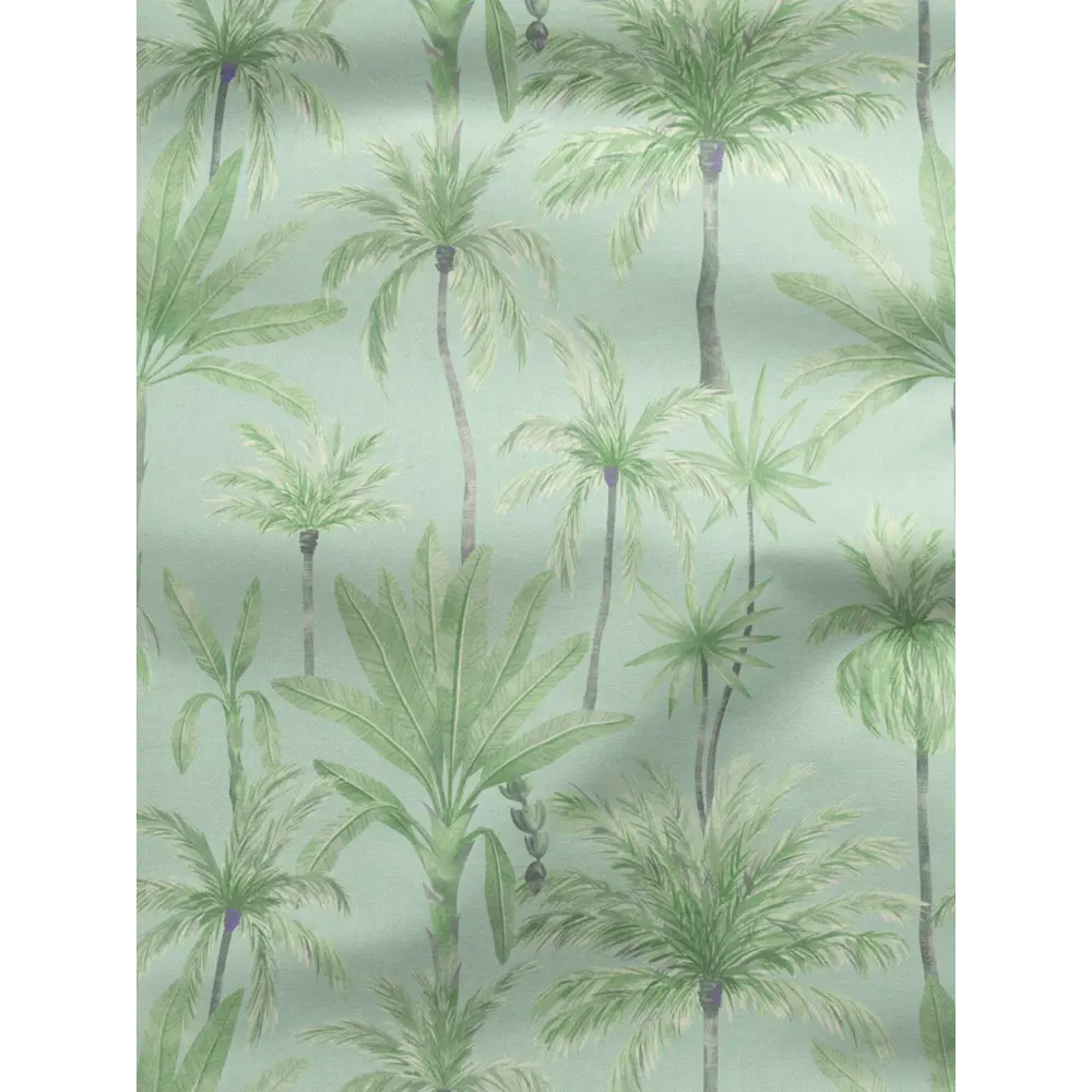 Фото 2 Комплект штор на шторной ленте Decoracion Изящные пальмы 145x275 см цвет зеленый бирюзовый Фото 2 Комплект штор на шторной ленте Decoracion Изящные пальмы 145x275 см цвет зеленый бирюзовый