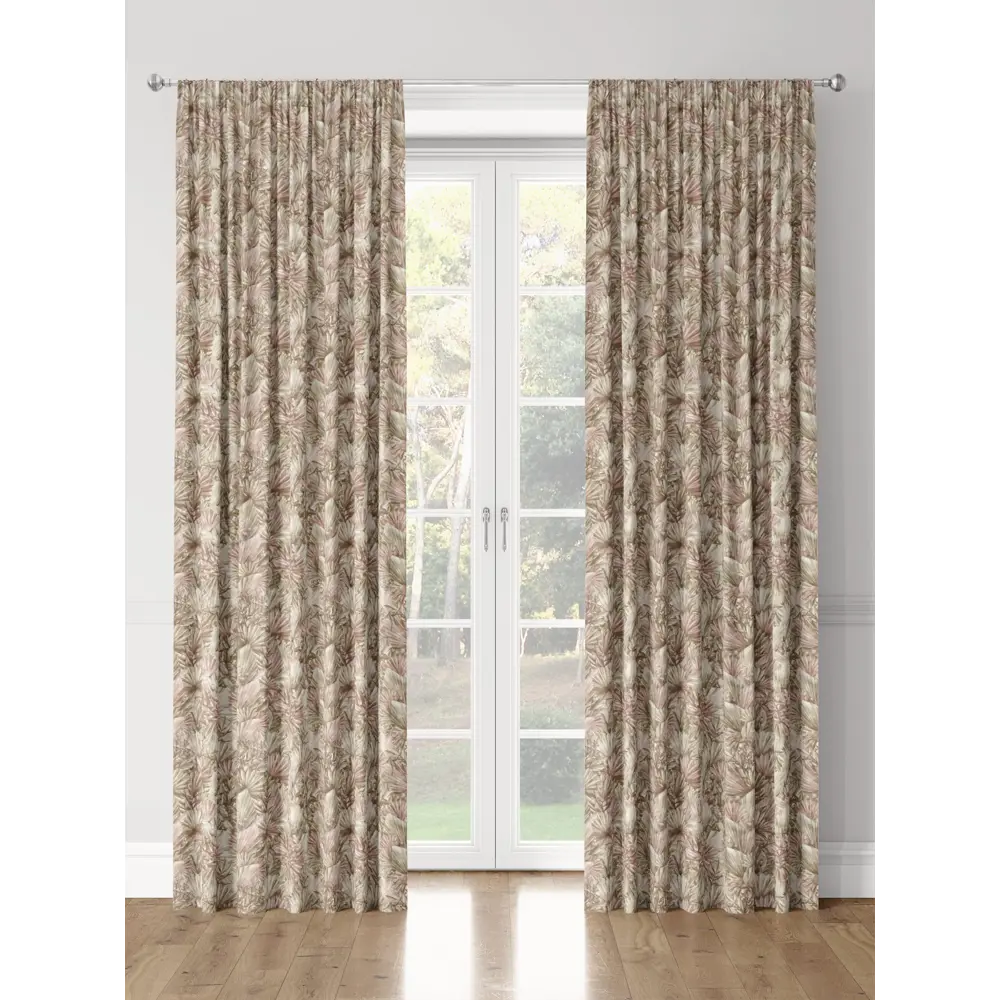 Фото 3 Комплект штор на шторной ленте Decoracion Тропический рай 145x275 см цвет коричневый бордовый Фото 3 Комплект штор на шторной ленте Decoracion Тропический рай 145x275 см цвет коричневый бордовый