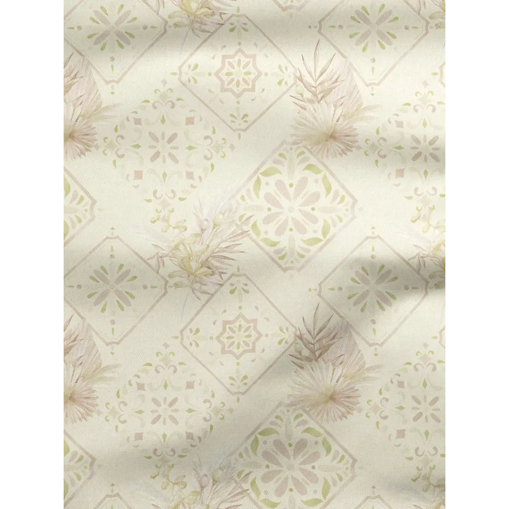 Фото 2 Комплект штор на шторной ленте Decoracion Ромбы с узорами 145x275 см цвет бежевый Фото 2 Комплект штор на шторной ленте Decoracion Ромбы с узорами 145x275 см цвет бежевый
