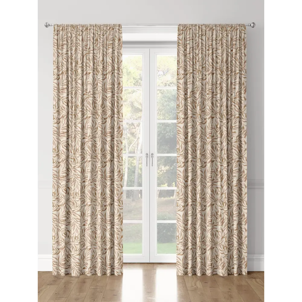 Фото 3 Комплект штор на шторной ленте Decoracion Лесная симфония 145x275 см цвет коричневый кремовый Фото 3 Комплект штор на шторной ленте Decoracion Лесная симфония 145x275 см цвет коричневый кремовый
