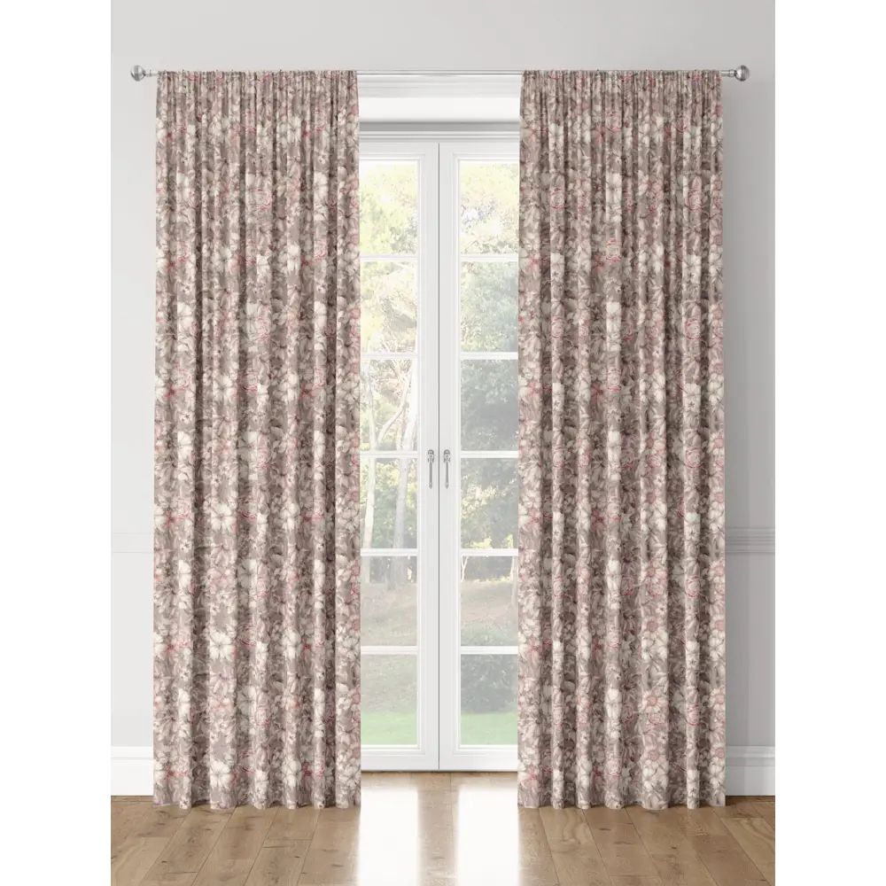 Фото 3 Комплект штор на шторной ленте Decoracion Летний сад 145x275 см цвет белый серый лиловый Фото 3 Комплект штор на шторной ленте Decoracion Летний сад 145x275 см цвет белый серый лиловый