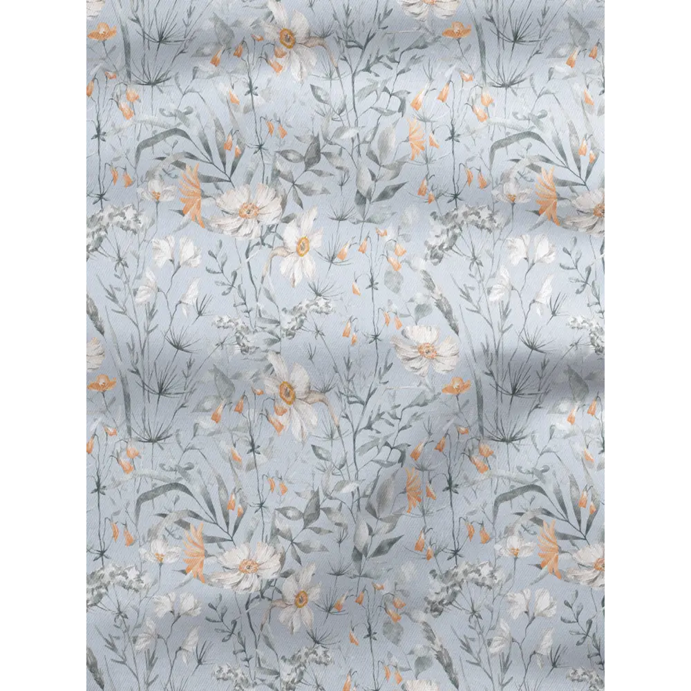 Фото 2 Комплект штор на шторной ленте Decoracion Весна в цвету 145x275 см цвет серый голубой