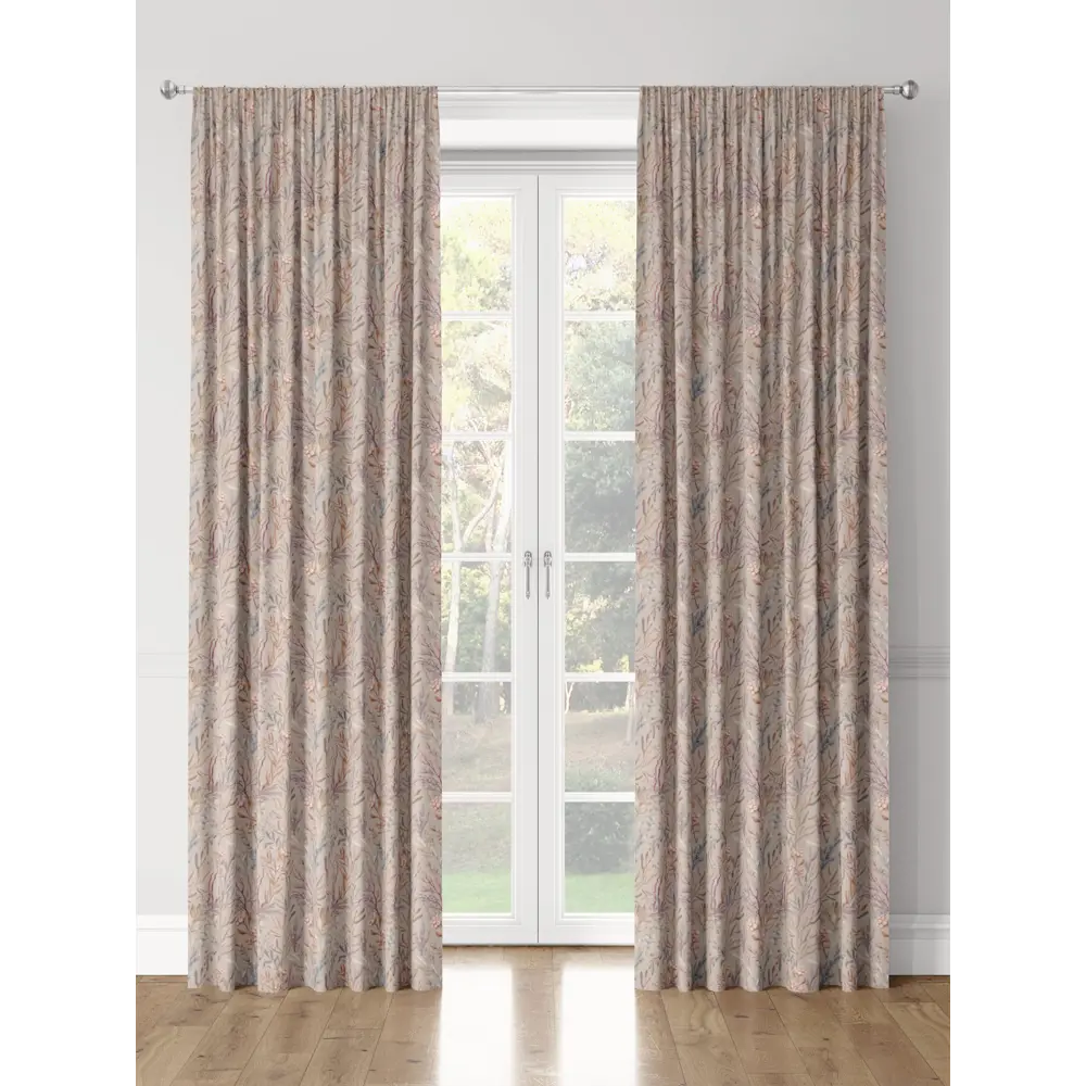 Фото 3 Комплект штор на шторной ленте Decoracion Лесная сказка 145x275 см цвет серый розовый