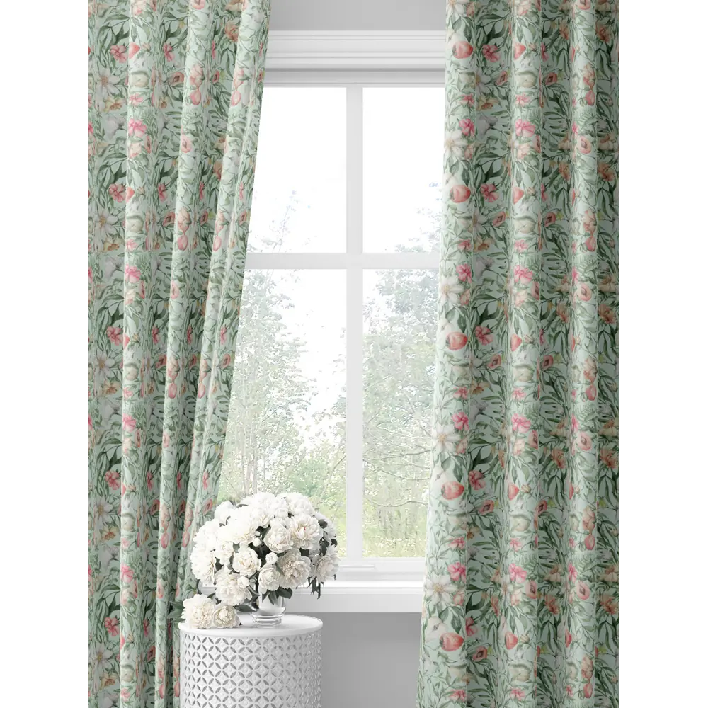 Фото Комплект штор на шторной ленте Decoracion Фруктовый коктейль 145x275 см цвет зеленый голубой Фото Комплект штор на шторной ленте Decoracion Фруктовый коктейль 145x275 см цвет зеленый голубой