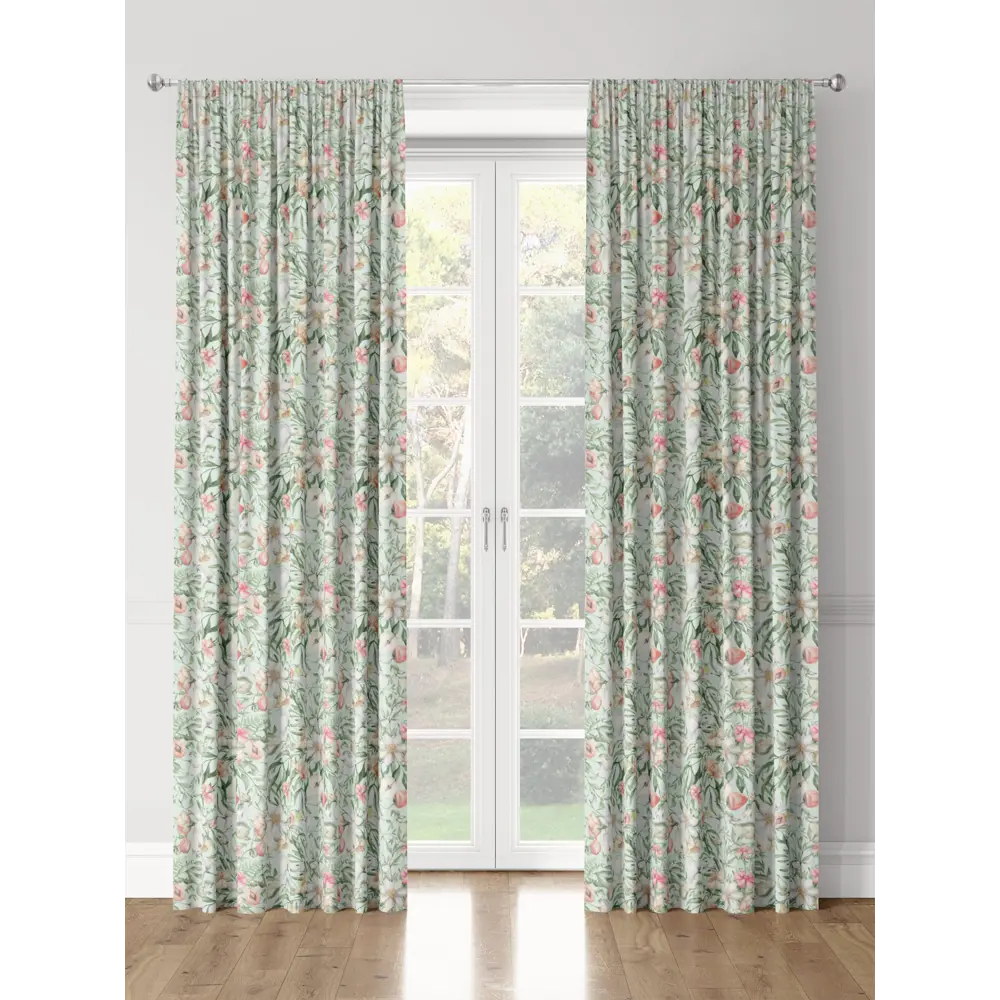 Фото 3 Комплект штор на шторной ленте Decoracion Фруктовый коктейль 145x275 см цвет зеленый голубой Фото 3 Комплект штор на шторной ленте Decoracion Фруктовый коктейль 145x275 см цвет зеленый голубой