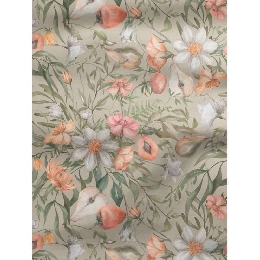 Фото 2 Комплект штор на шторной ленте Decoracion Фруктовый коктейль 145x275 см цвет серый оранжевый Фото 2 Комплект штор на шторной ленте Decoracion Фруктовый коктейль 145x275 см цвет серый оранжевый