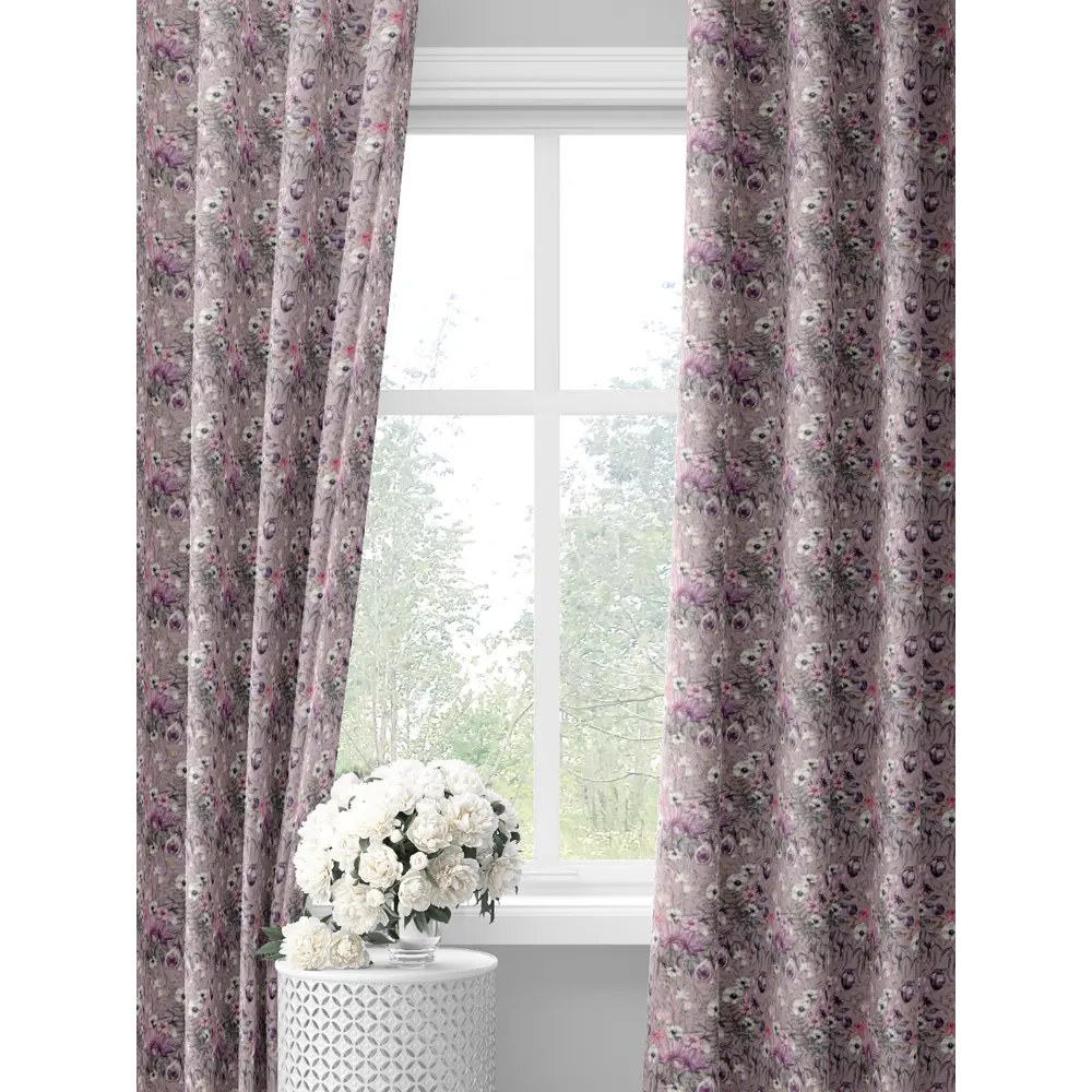 Фото Комплект штор на шторной ленте Decoracion Сладкий инжир 145x275 см цвет фиолетовый сиреневый Фото Комплект штор на шторной ленте Decoracion Сладкий инжир 145x275 см цвет фиолетовый сиреневый
