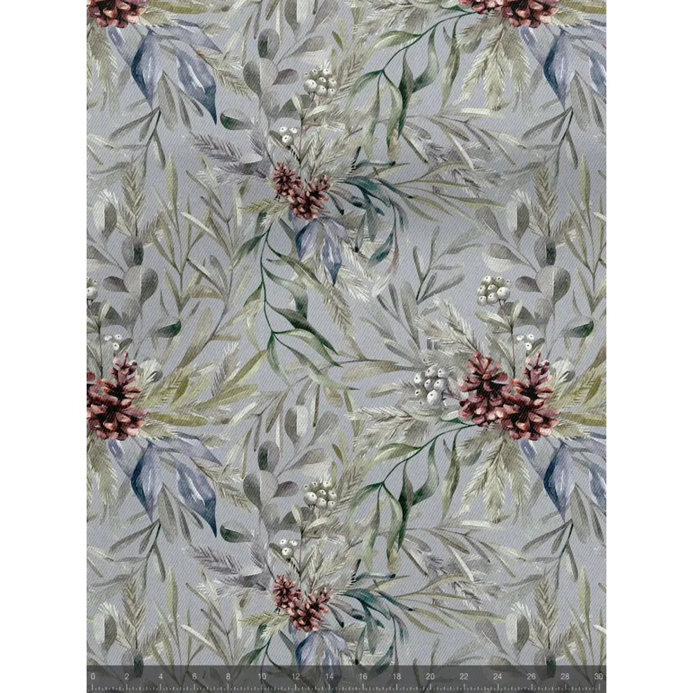 Фото 5 Комплект штор на шторной ленте Decoracion Сосновые шишки 145x275 см цвет серый