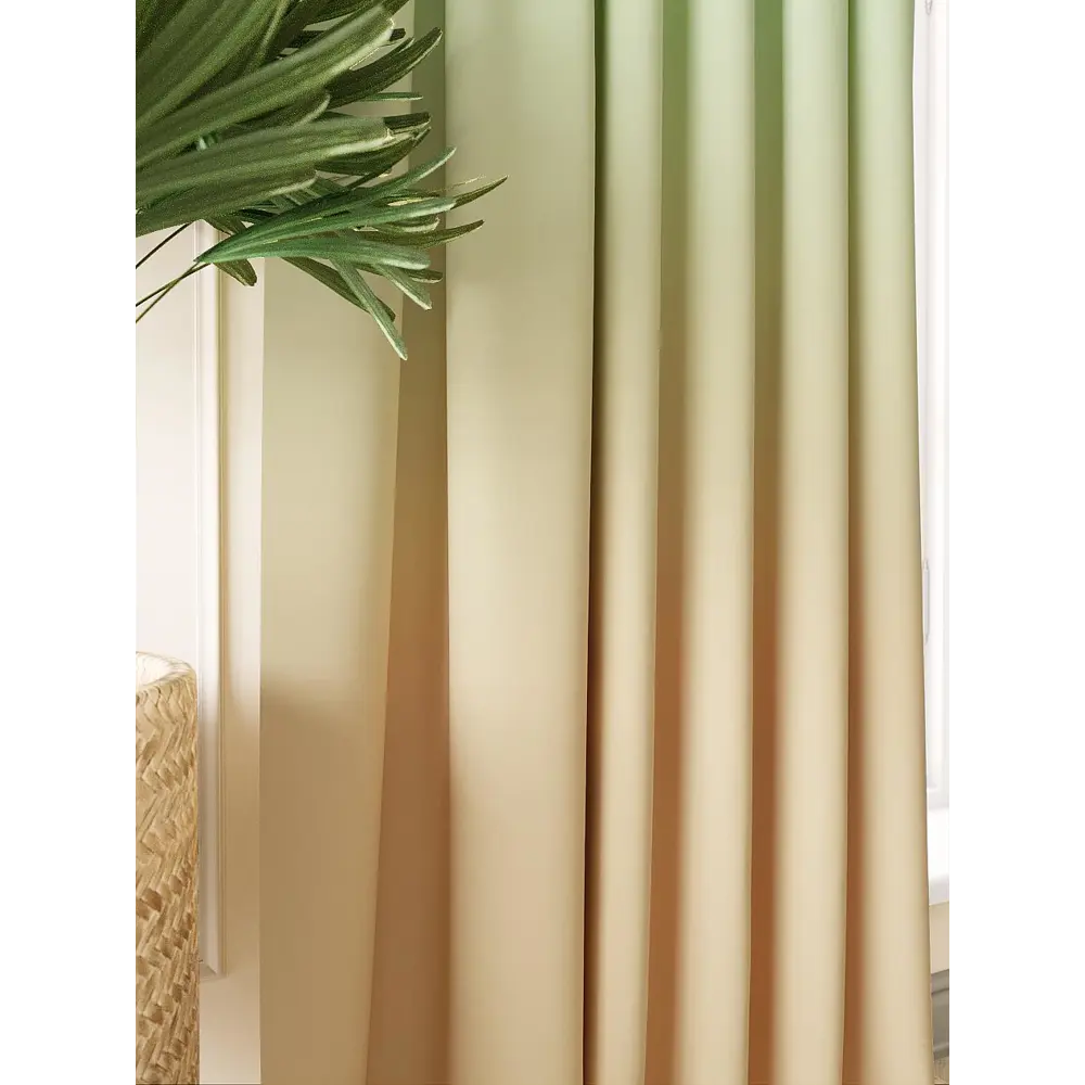 Фото 2 Комплект штор на шторной ленте AT Home Байт 150x260 см цвет зеленый Фото 2 Комплект штор на шторной ленте AT Home Байт 150x260 см цвет зеленый