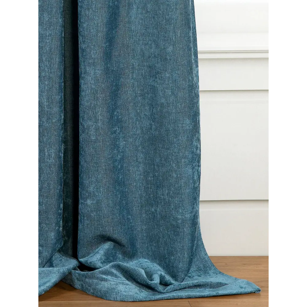 Фото 4 Штора на шторной ленте AT Home Сторм 160x285 см цвет синий