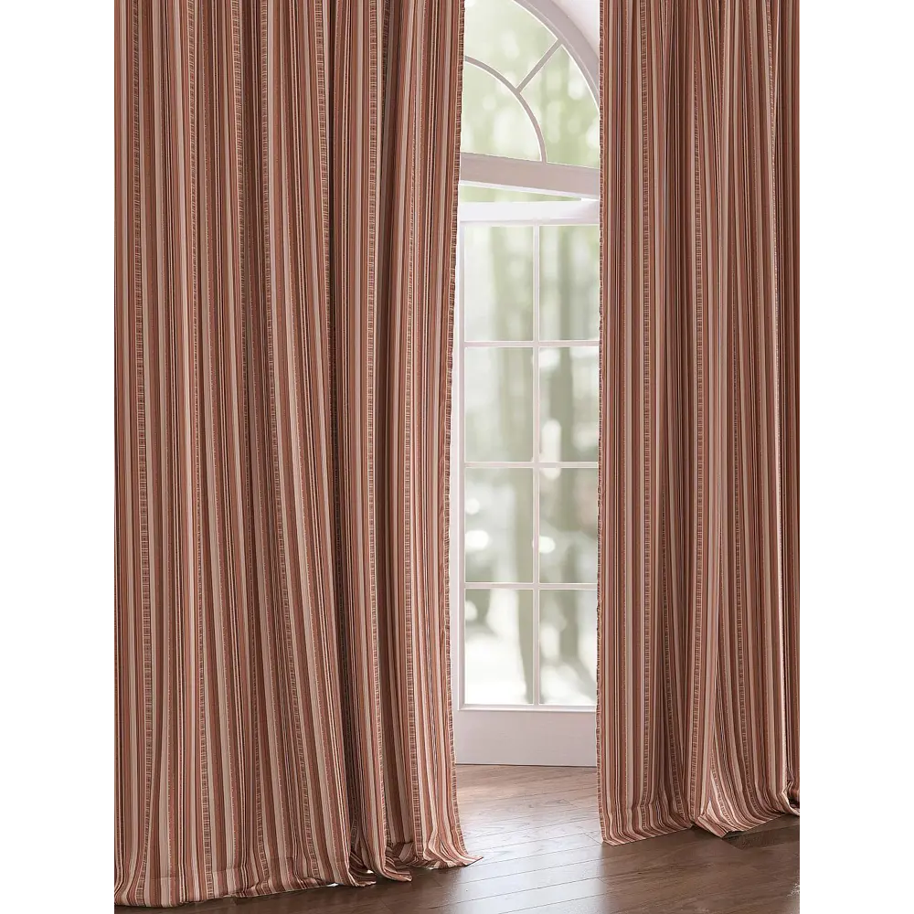 Фото 2 Комплект штор на шторной ленте At Home Макалу 150x280 см цвет терракотовый