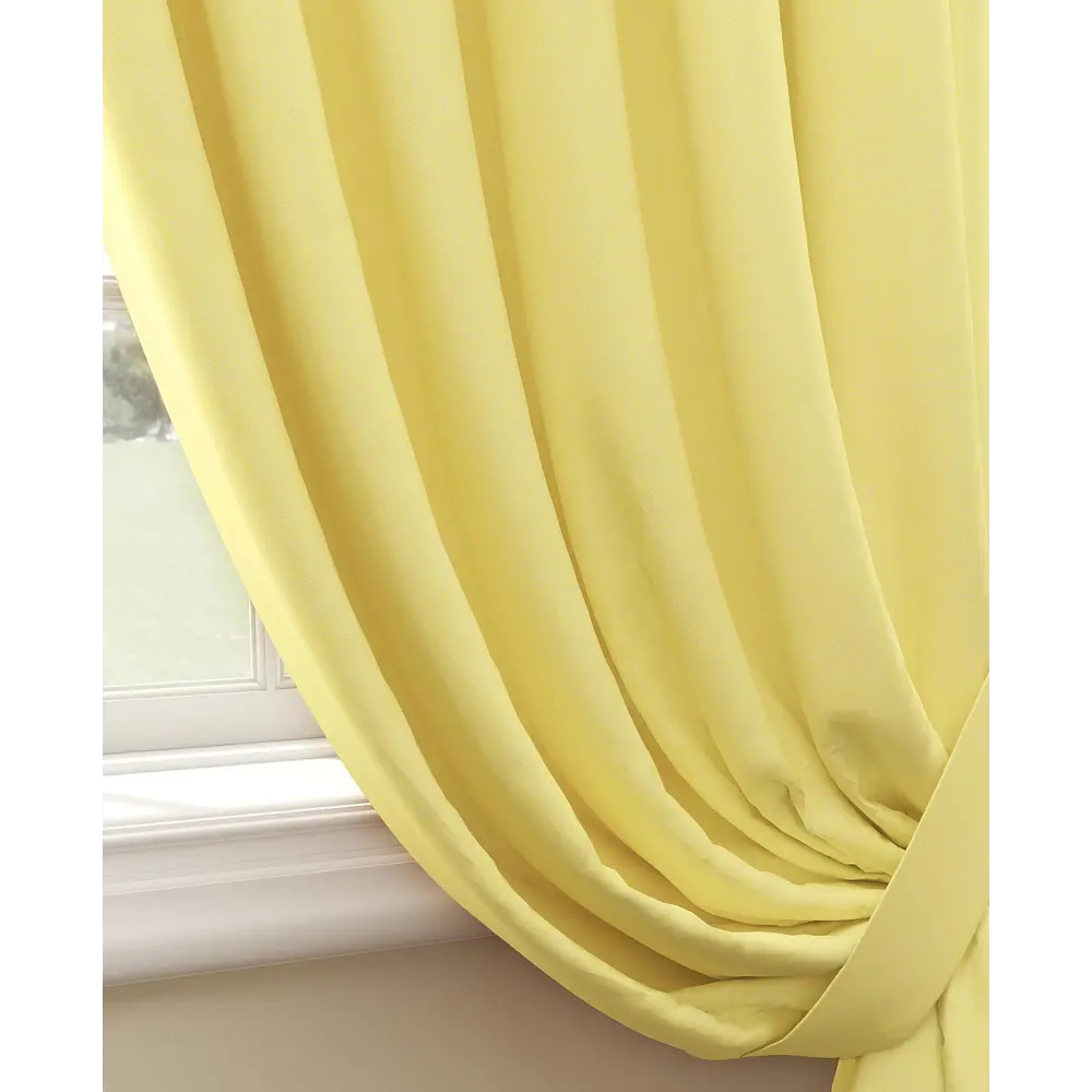 Фото 4 Комплект штор на шторной ленте At Home Ельтик 150x280 см цвет желтый Фото 4 Комплект штор на шторной ленте At Home Ельтик 150x280 см цвет желтый