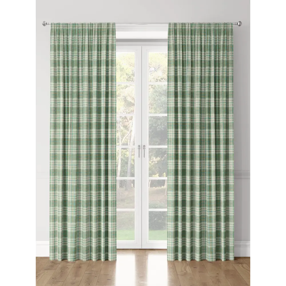 Фото 3 Шторы на шторной ленте decoracion В классическую клетку #33073506, 145x275см, цвет зеленый и бежевый Фото 3 Шторы на шторной ленте decoracion В классическую клетку #33073506, 145x275см, цвет зеленый и бежевый