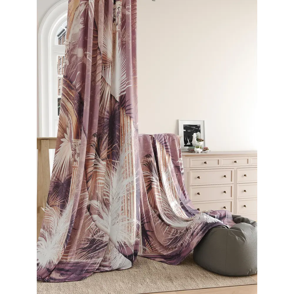 Фото 7 Комплект штор на шторной ленте At Home Лоригинс 150x240 см цвет бежевый/белый/розовый Фото 7 Комплект штор на шторной ленте At Home Лоригинс 150x240 см цвет бежевый/белый/розовый