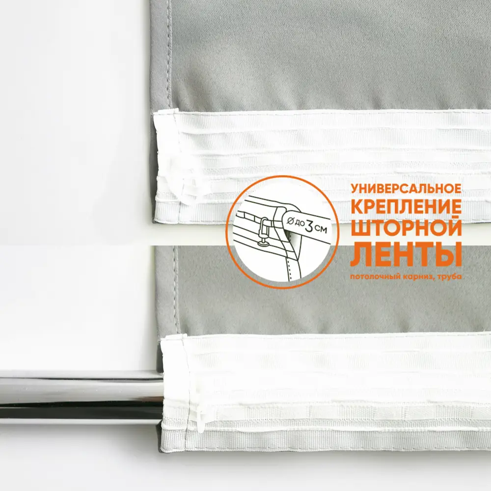 Фото 7 Комплект штор на шторной ленте Witerra для кухни блэкаут матовый 135x180 см цвет графит Фото 7 Комплект штор на шторной ленте Witerra для кухни блэкаут матовый 135x180 см цвет графит