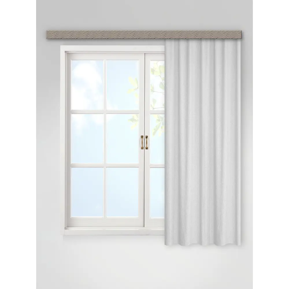 Фото Штора на шторной ленте Witerra меланж 135x180 см цвет светло-серый