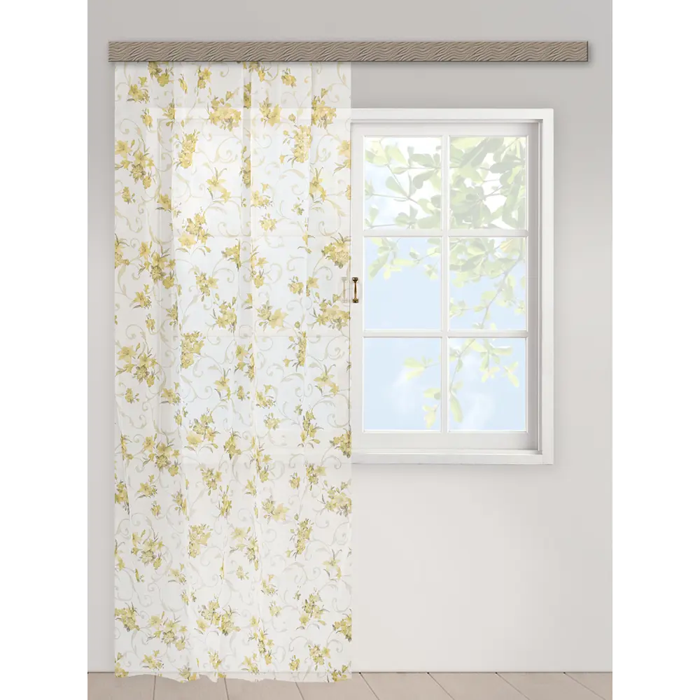 Фото Штора на шторной ленте Witerra 150x260 см цвет желтый