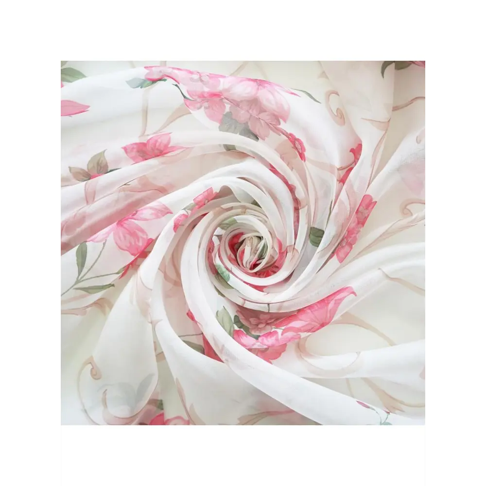 Фото 4 Штора на шторной ленте Witerra Лилии 300x260 см цвет красный