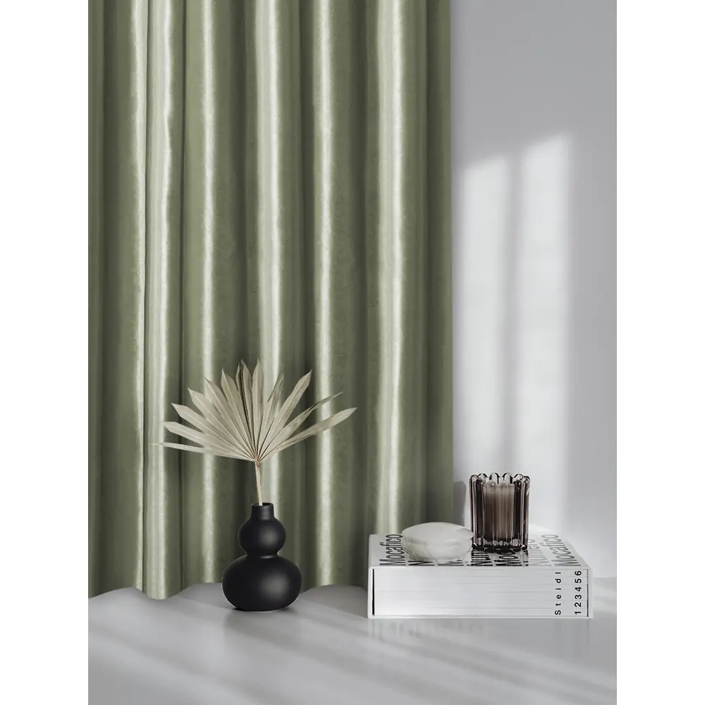 Фото 2 Штора на шторной ленте блэкаут Witerra Элегия 135x180 см цвет фисташковый