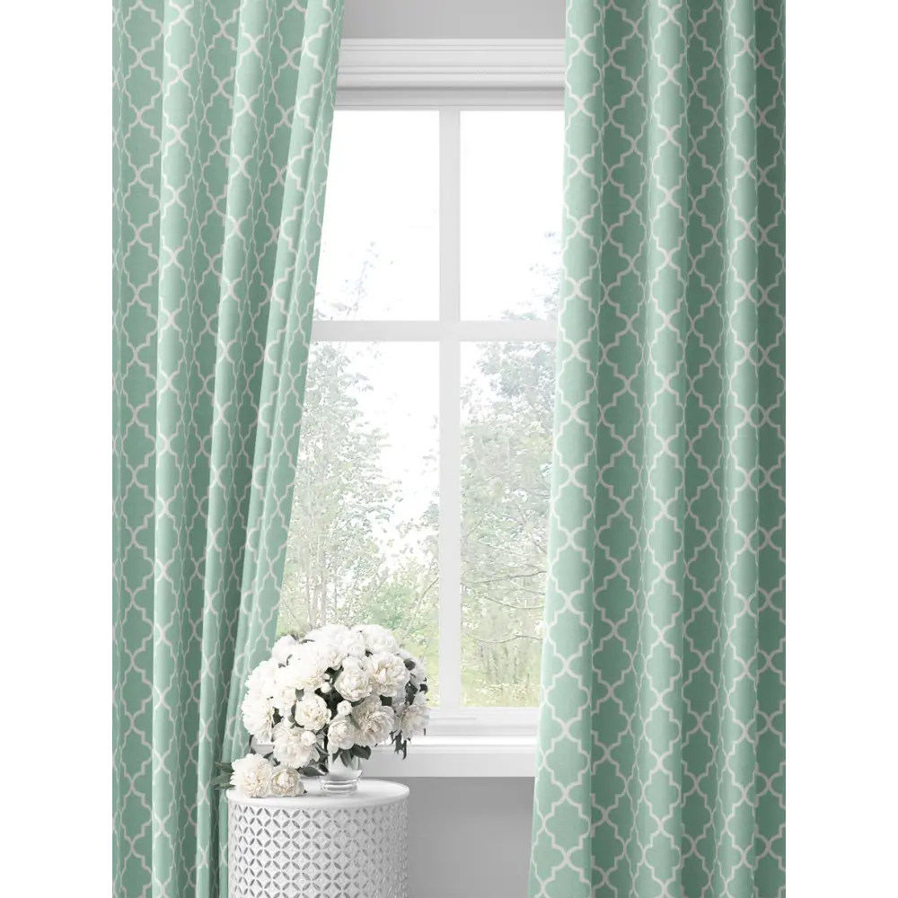 Фото Шторы на шторной ленте decoracion Стильные ромбы #33174602, 145x275см, цвет мятный Фото Шторы на шторной ленте decoracion Стильные ромбы #33174602, 145x275см, цвет мятный