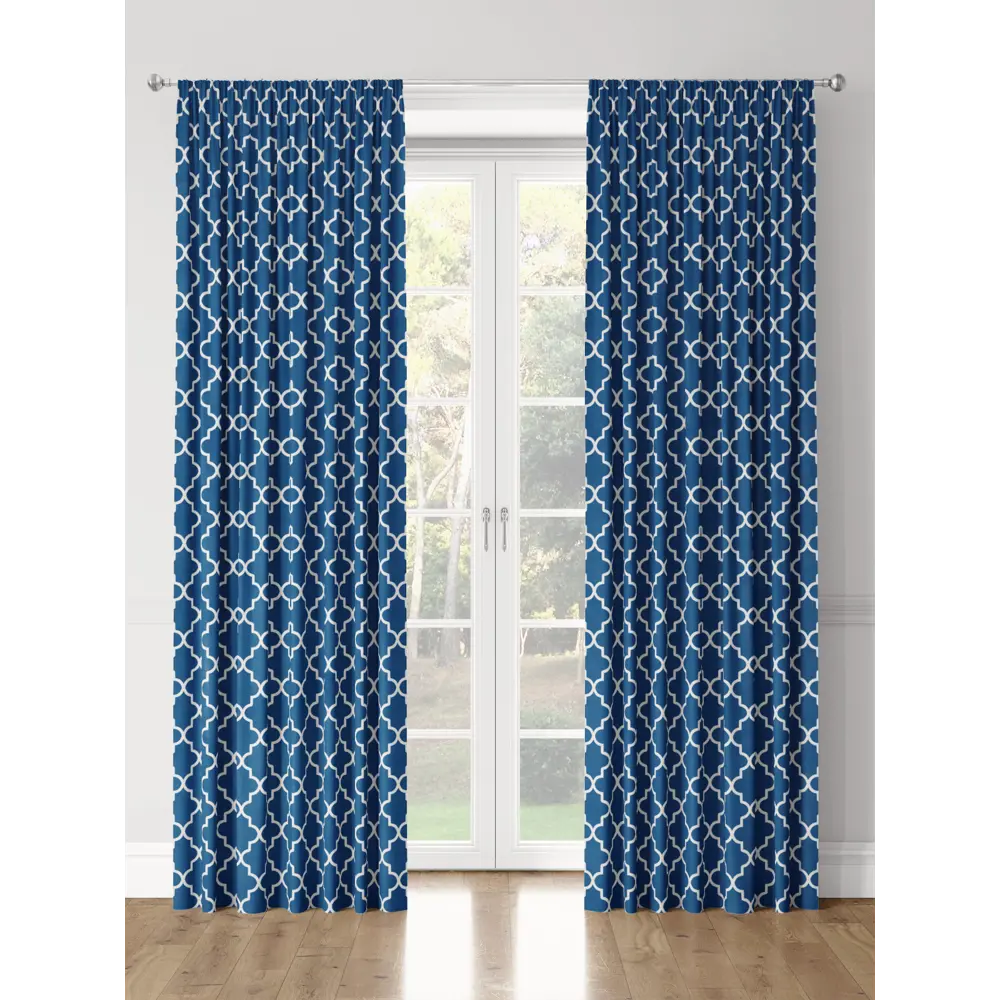 Фото 3 Шторы на шторной ленте decoracion Стильные ромбы #33174304, 145x275см, цвет темно-синий