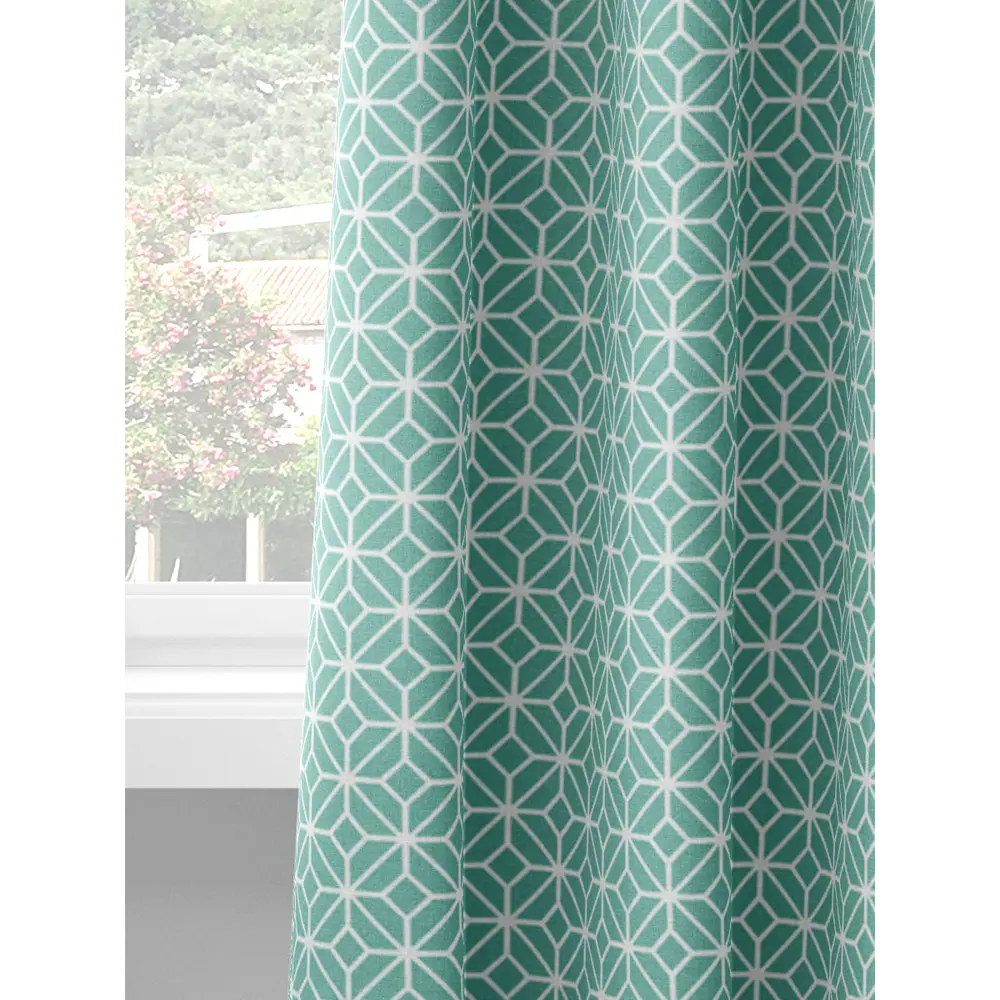 Фото 6 Шторы на шторной ленте decoracion Ромбы в квадрате #33178101, 145x275см, цвет бирюзовый