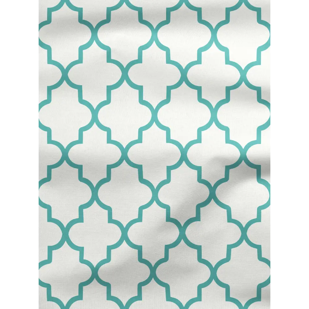 Фото 2 Шторы на шторной ленте decoracion Утонченная геометрия #33174004, 145x275см, цвет белый и бирюзовый Фото 2 Шторы на шторной ленте decoracion Утонченная геометрия #33174004, 145x275см, цвет белый и бирюзовый
