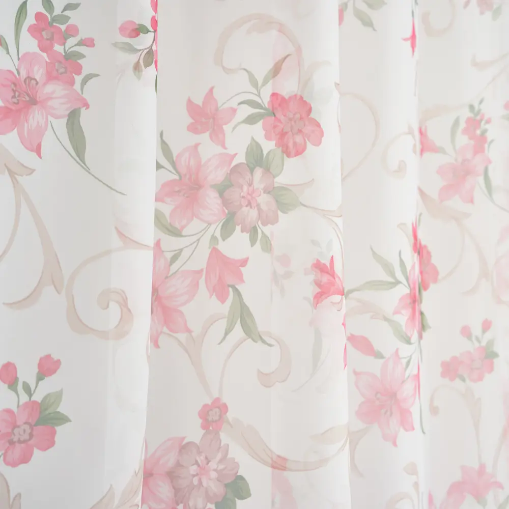 Фото 4 Штора на шторной ленте Witerra Вуаль С Печатью 145x150 см цвет мультиколор