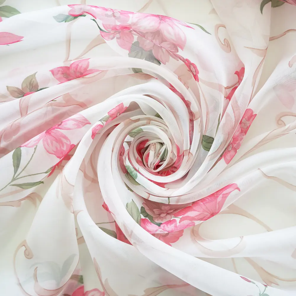 Фото 3 Штора на шторной ленте Witerra Вуаль С Печатью 145x150 см цвет мультиколор