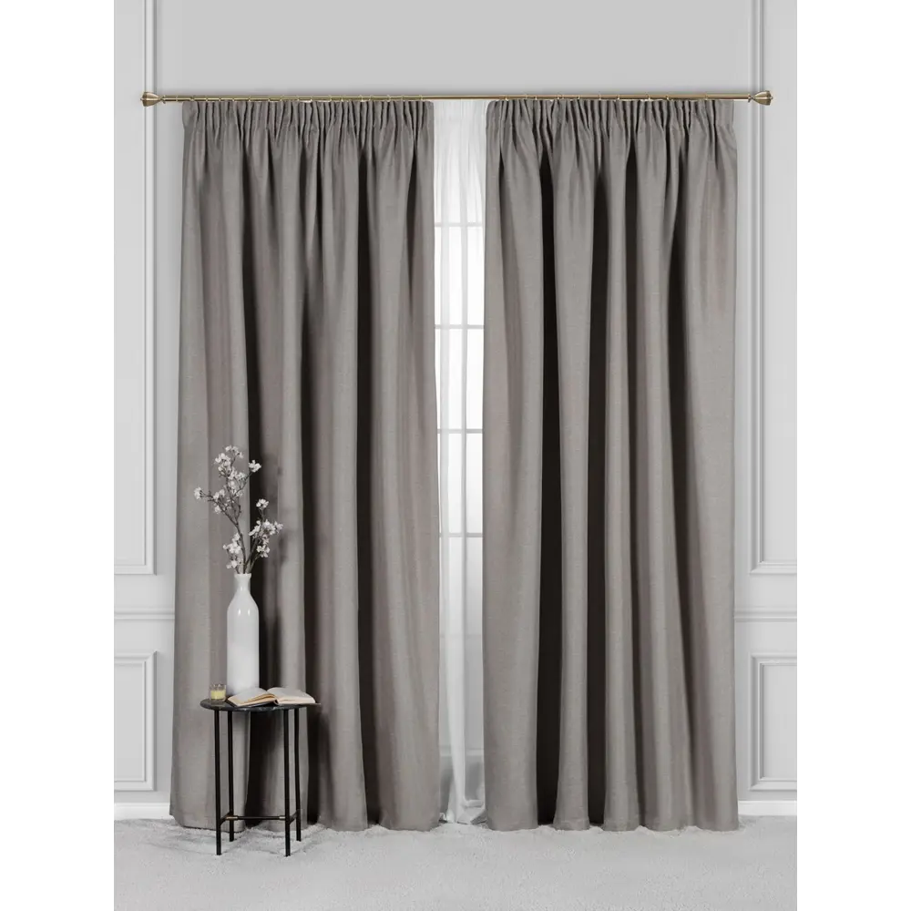 Фото 2 Комплект штор на шторной ленте Daily by T Нокс 440x270 см цвет светло-коричневый Фото 2 Комплект штор на шторной ленте Daily by T Нокс 440x270 см цвет светло-коричневый